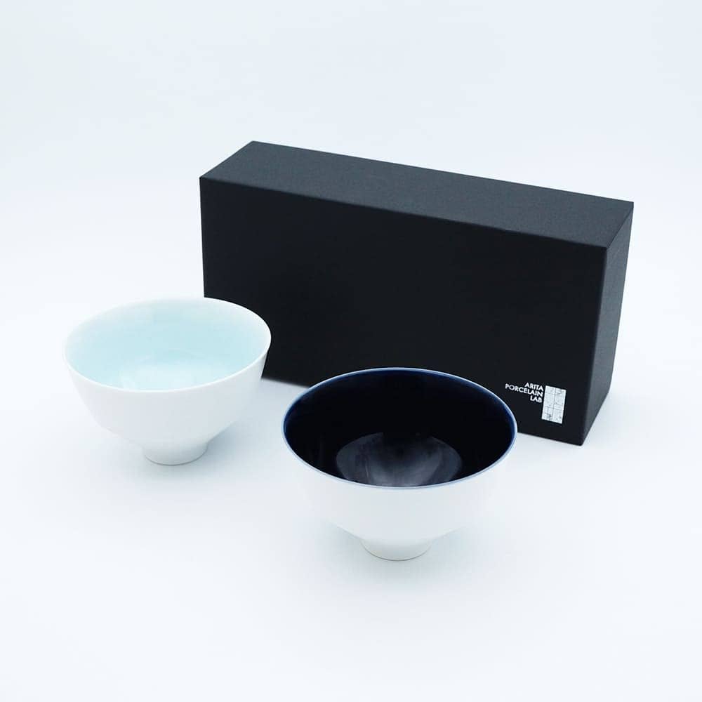 有田焼　アリタポーセリンラボ　お茶碗セット 段付飯碗 プラチナ 2個セット 化粧箱入 | ARITA PORCELAIN LAB
